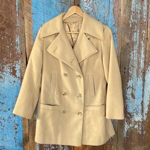 Vintage Weatherbee Wool Tan Pea Coat
